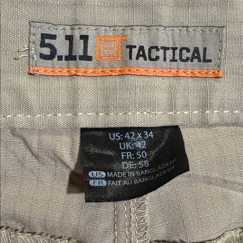 5.11 Tactical Khaki Men's Tan Cargo Pants-Size:  42x34 - Picture 2 of 9